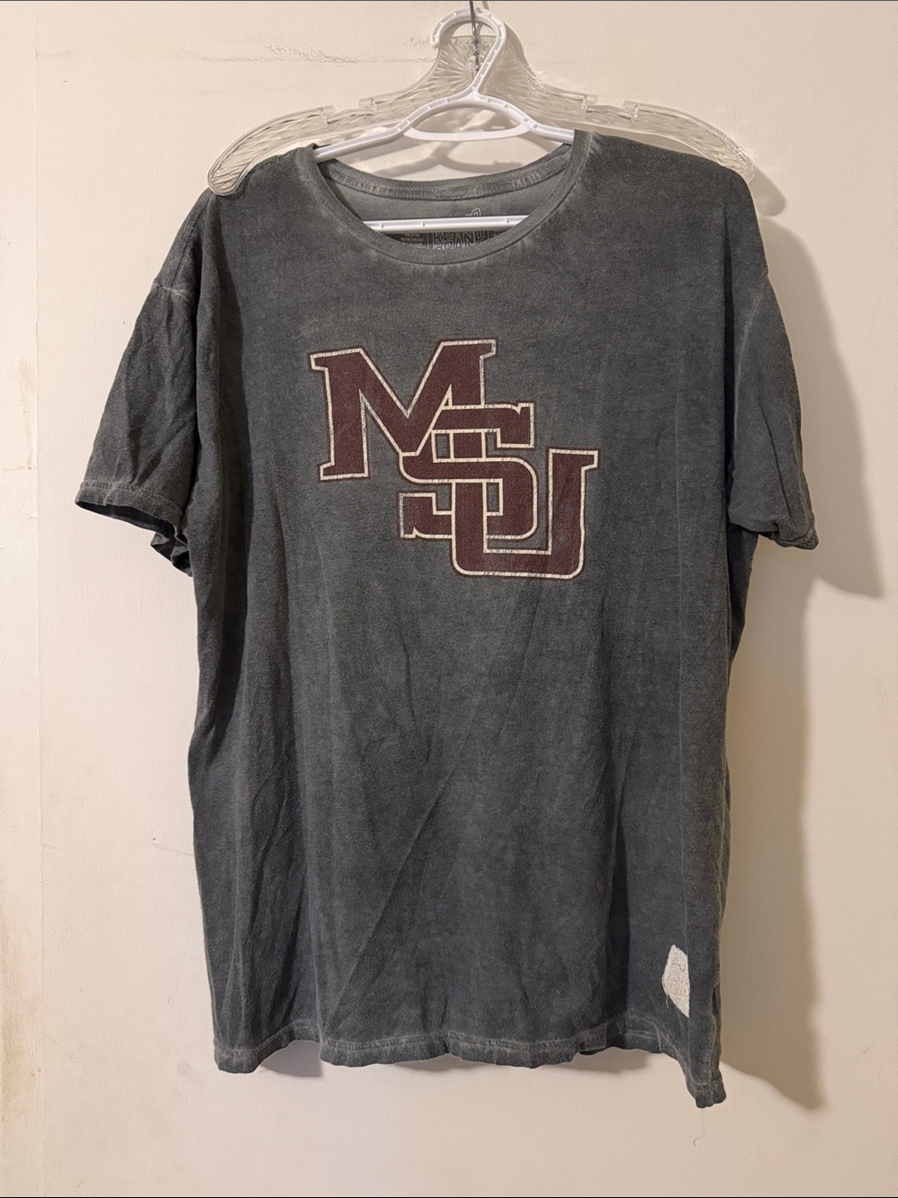 Original Retro Brand Gray Short-Sleeve Tee with Maroon MSU Logo